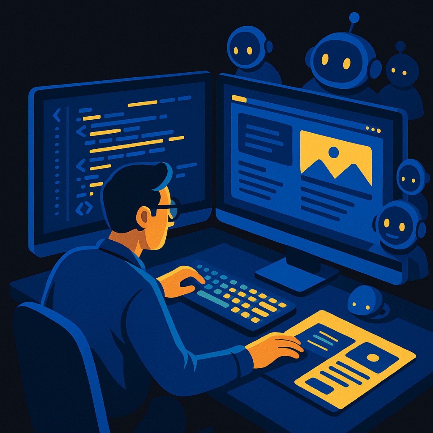 Step four: a developer building the site alongside AI agents