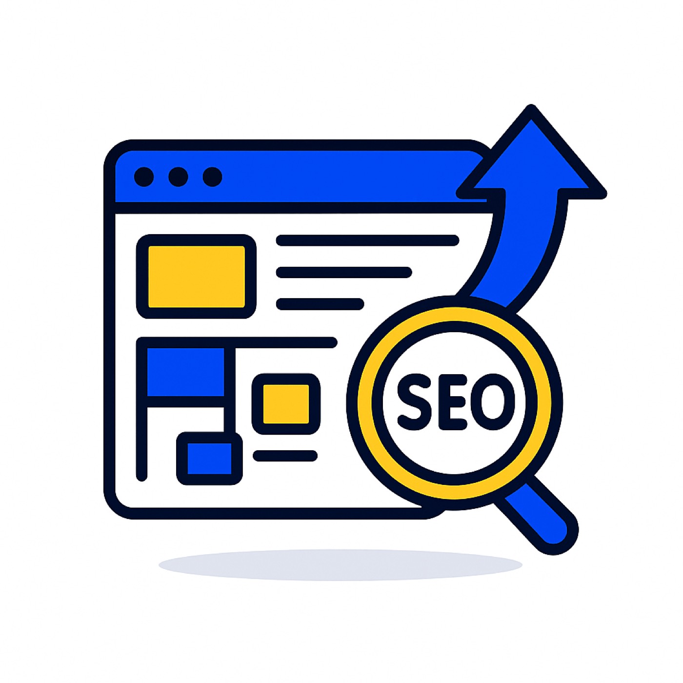 Illustration of a website optimized for search and conversions