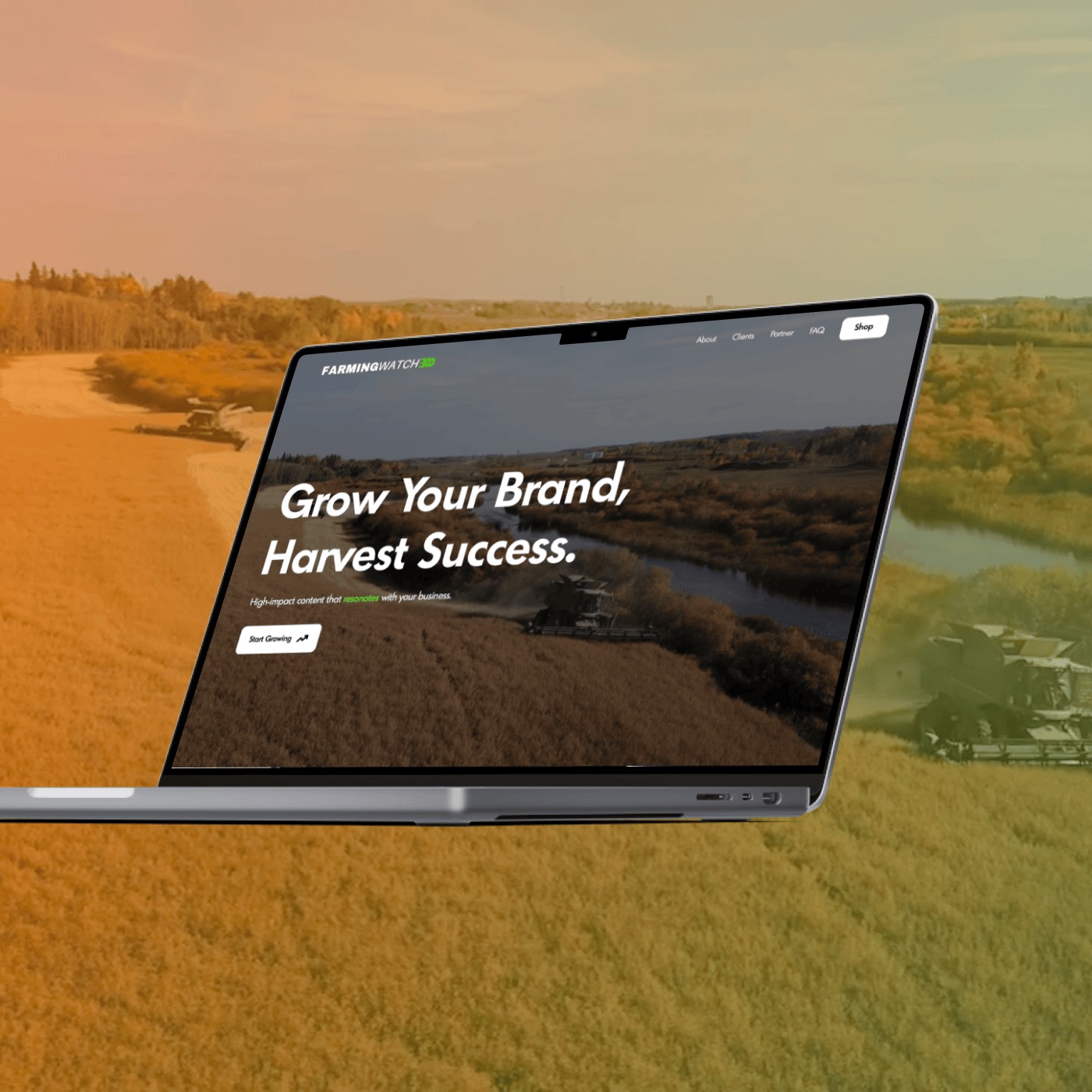 FarmingWatch dashboard on a desktop display