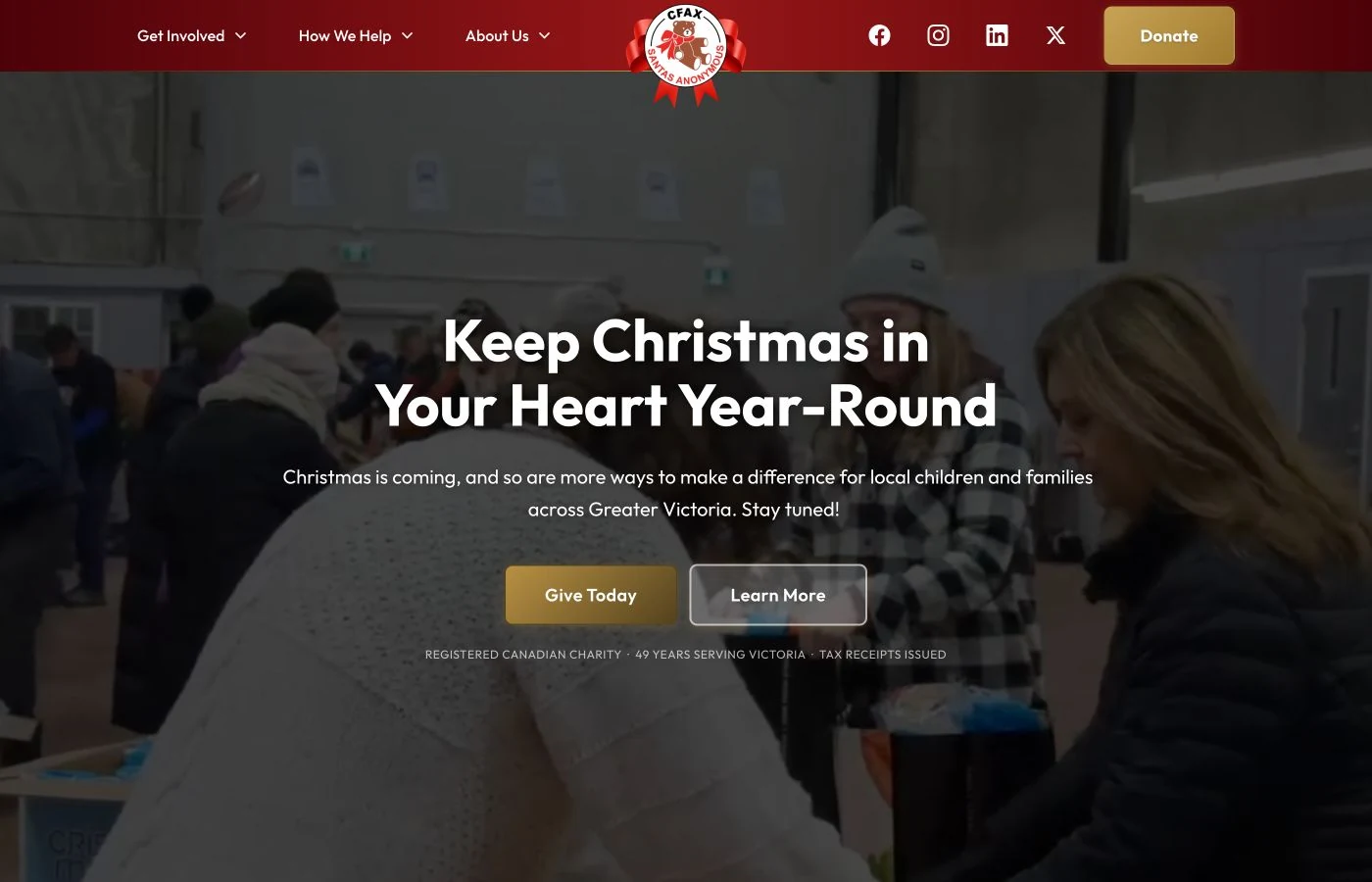 CFAX Santas Anonymous website homepage
